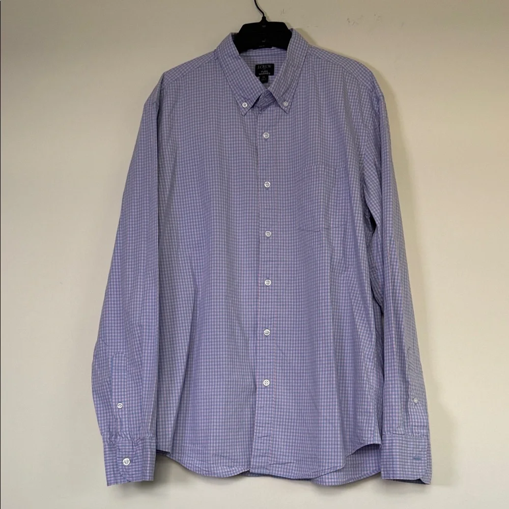 J. Crew Lavender Checkered Button Down Shirt